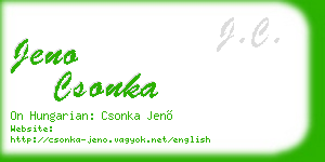 jeno csonka business card
